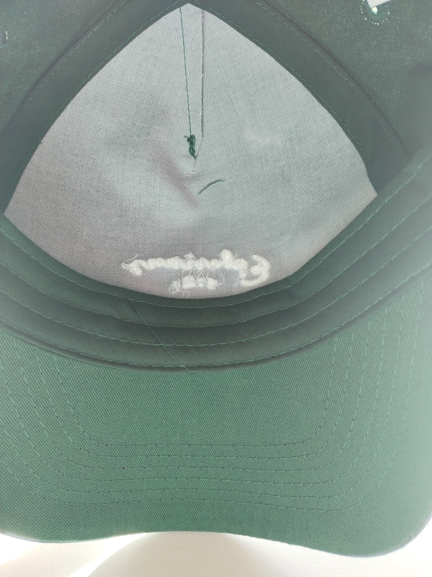 5 panel hat green embroidery